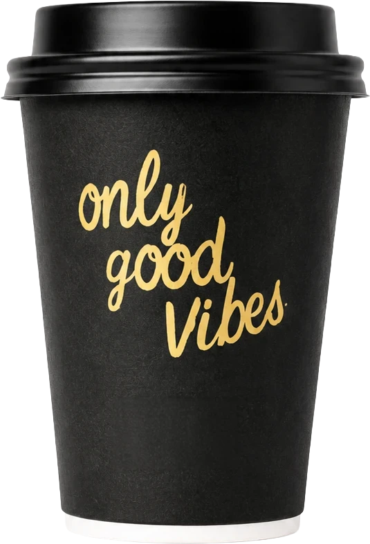 Coffee cup reading Only Good Vibes