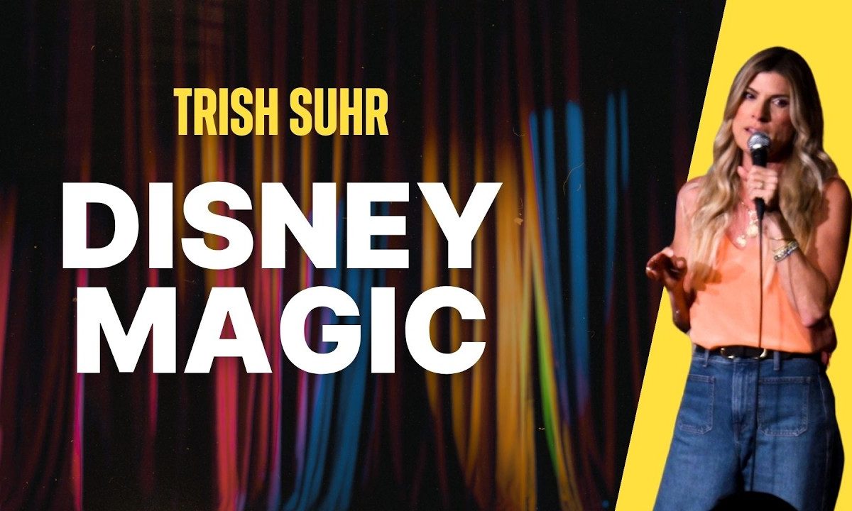 Trish Suhr on stage telling The Wildest Disney Love Story You'll Ever Hear